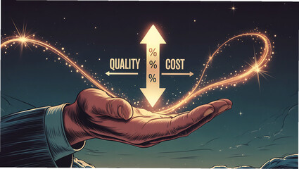 Ai generated image of balancing quality and cost for optimal value and business efficiency