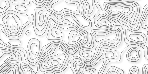 Abstract topography wavy line map background. vector illustration. topography map on land vector terrain Illustration. Ocean topographic line map with curvy wave isolines vector illustration.