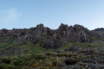 Rugged Mountain Landscape with Jagged Rock Formations