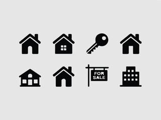 Fototapeta premium Real estate and property icons house home