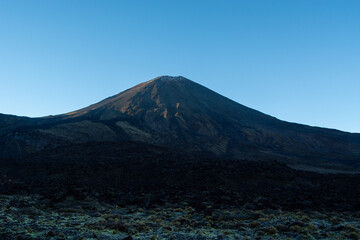 Majestic Volcano Against Clear Blue Sky