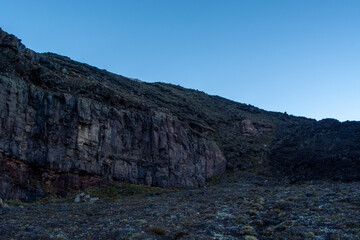 Rugged Mountain Landscape Under Clear Blue Sky