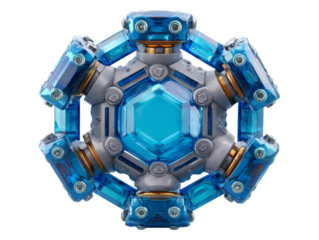 Isolated Blue Technological Item on Transparent Background for Design