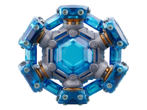 Isolated Blue Technological Item on Transparent Background for Design