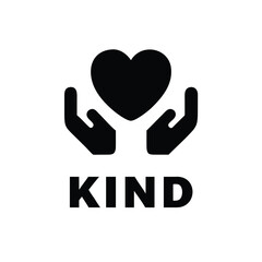 Obraz premium Hands holding a heart icon for kindness.