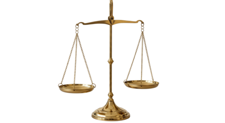 Scales of justice isolated on png transparent background generative ai


