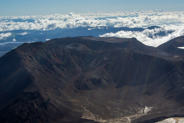 Fototapeta premium Aerial View of Rugged Volcanic Mountain Landscape