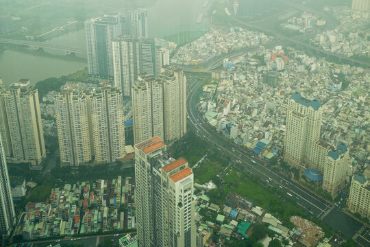 High-Rise Buildings in Ho Chi Minh City Fog