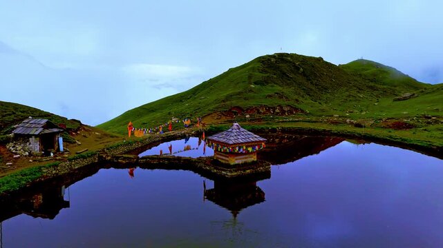 Yulla Kanda Temple &ndash; Spiritual Aerial Panorama of Himalayan Wilderness