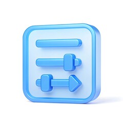 3d icon representing settings or customization with sliders and controls