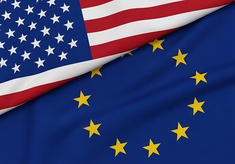 Usa and eu flags together