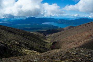Scenic Valley View with Lake and Mountains