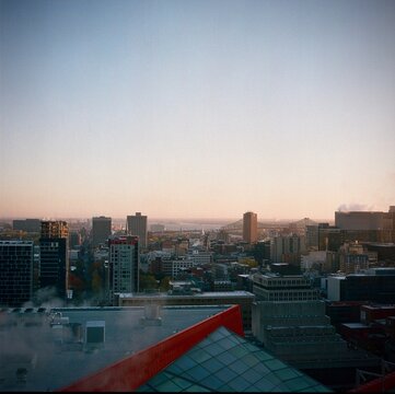 Morning view over downtown, Montreal