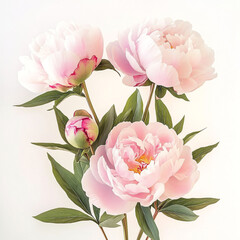 Delicate Pink Peony Flowers and Bud Arrangement pink peonies floral arrangement