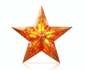 Fototapeta premium A golden star shines brightly, perfect for festive celebrations and elegant designs.