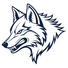Obraz premium Minimalist Vector Mascot of a Wild Wolf for a Sports Team 