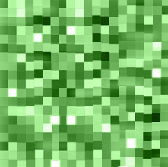 Green digital pixelated pattern with abstract square grid background effect