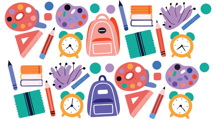 Creative School and Art Supplies: Colorful Backpacks, Notebooks, Paint Palettes, Pencils, and Clocks for Students, Teachers, and Artists – Fun and Inspiring Tools for Learning and Craft Projects