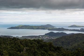 Scenic Coastal Landscape with Islands and Lush Greenery