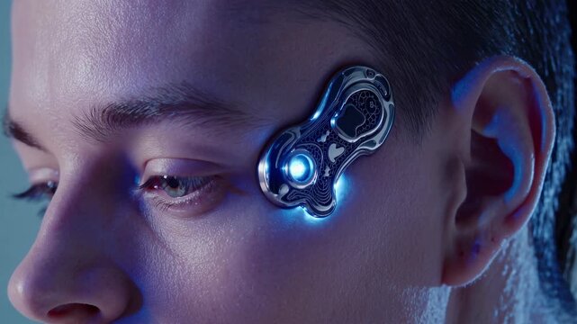 Neural Communication Implant Closeup Shot