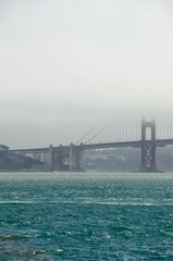 gloomy golden gate bridge in san francisco