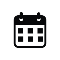 Rounded Calendar Icon with Binding Rings – Modern Vector Date Symbol