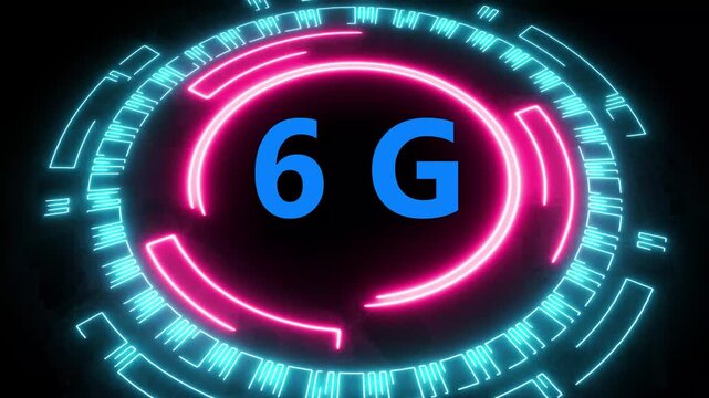 NEON 6 G abbreviation, modern technology concept. Business, Technology, Internet and network concept. social, and environmental benefits for all stakeholders.