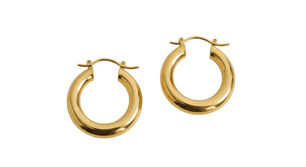 Gold hoops shine against a black background. Perfect for product shots, jewelry e-commerce, or branding. © Allian