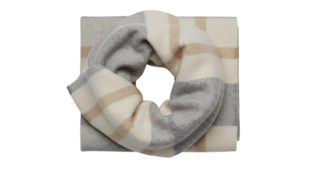 Wool scarf displays a check pattern with soft texture for product staging, blog design, and branding mockups.