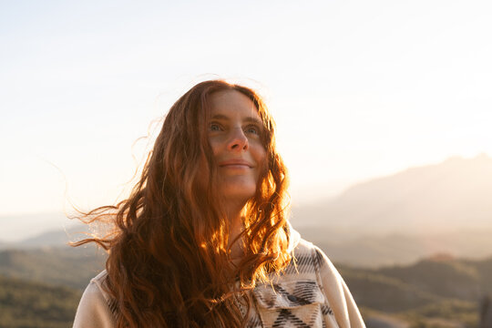 Dreamy hopeful WOMAN 
