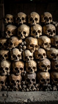 Towering skulls, grim memento mori