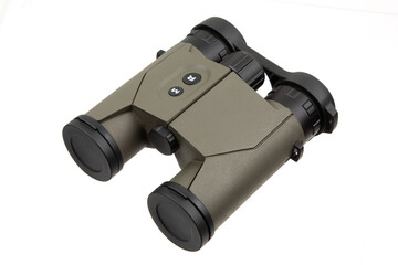 Military Green Binoculars On White