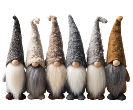 A delightful ensemble of gnomes, ideal for adding a festive touch to any home.