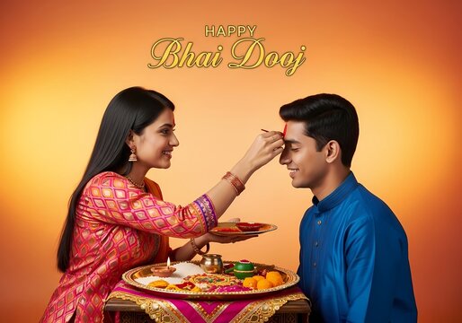 Bhai Dooj celebration with traditional rituals and festive decor for sibling bonding and cultural harmony
