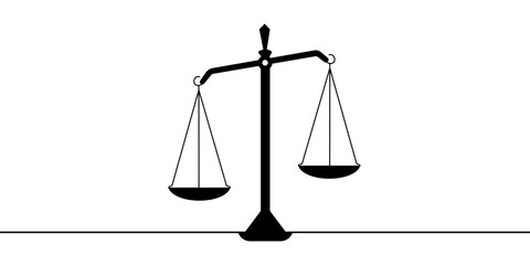 Scales balance silhouette vector scales of justice