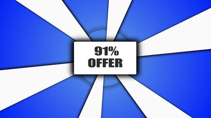 91% offer Sale Discount Banner. discount sale and special offer price tag. percent sale label symbols, 5% to 91% sale promotion for advertising banner.