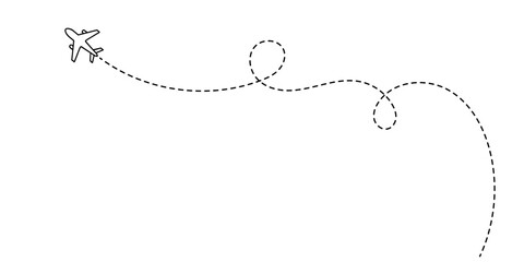 Airplane path in One Continuous line drawing. Business Concept of world travel and international flight airline with trace in simple linear style. Editable stroke. Doodle Vector illustration © Vasyl Yurlov