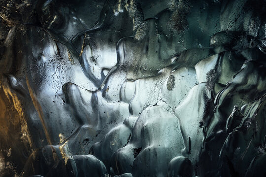 Close-Up of Textured Glacier Ice Wall
