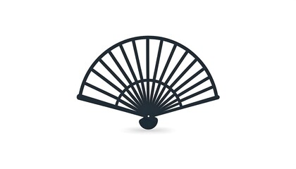 Handheld Fan Icon with Asian Design.
