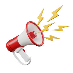Megaphone announcement isolated on transparent background