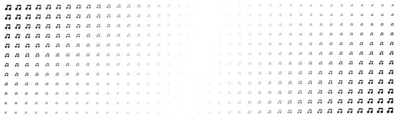 Music background with copy space for web banner design. Abstract music notes background. Music note pattern gradient effect background or wallpaper. 