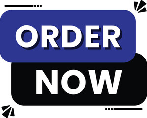 Order Now Button | Blue and Black Call to Action Graphic for Online Shopping & Marketing