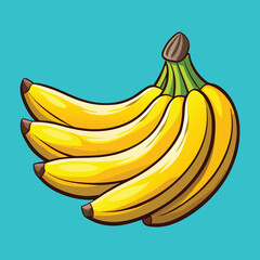 A healthy bunch of fresh, ripe bananas on a white background