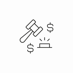 auction hammer icon icon sign vector
