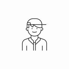 person in baseball cap icon sign vector