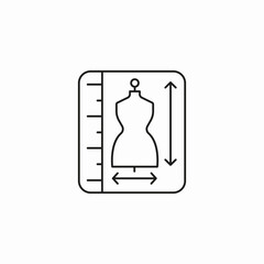 tailor measure and dummy icon sign vector