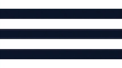 Obraz premium Three horizontal navy blue stripes on a white background.