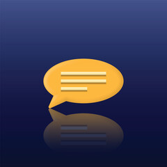 Chat bubble icon, orange chat bubble with light blue and dark blue gradient background, suitable for applications, messages, businesses, websites, etc.