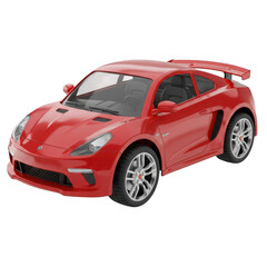 Naklejka premium Red sports car isolated on transparent background