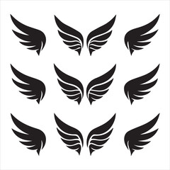 wings logo silhouette vector